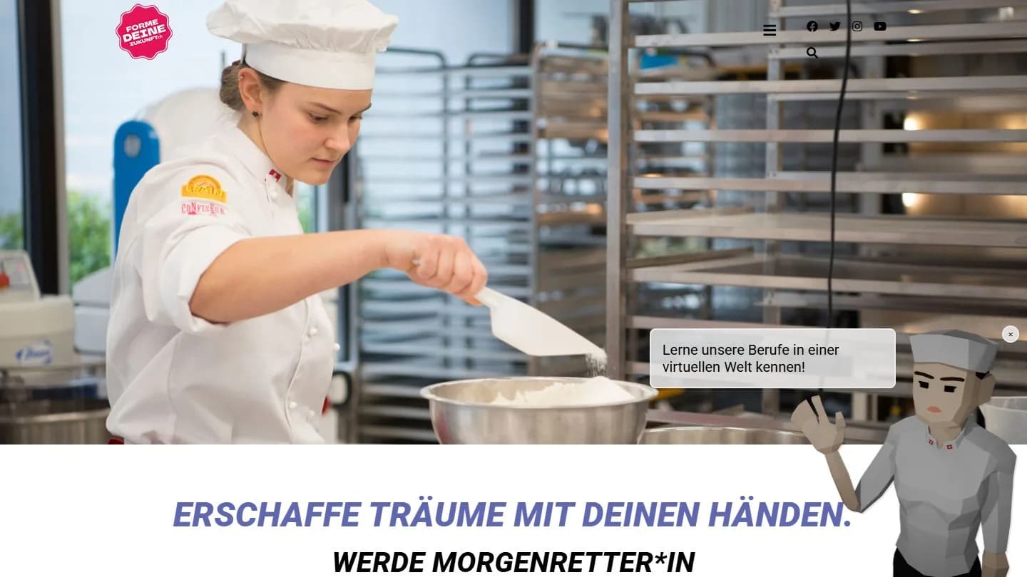 Website der Nachwuchskampagne Forme deine Zukunft