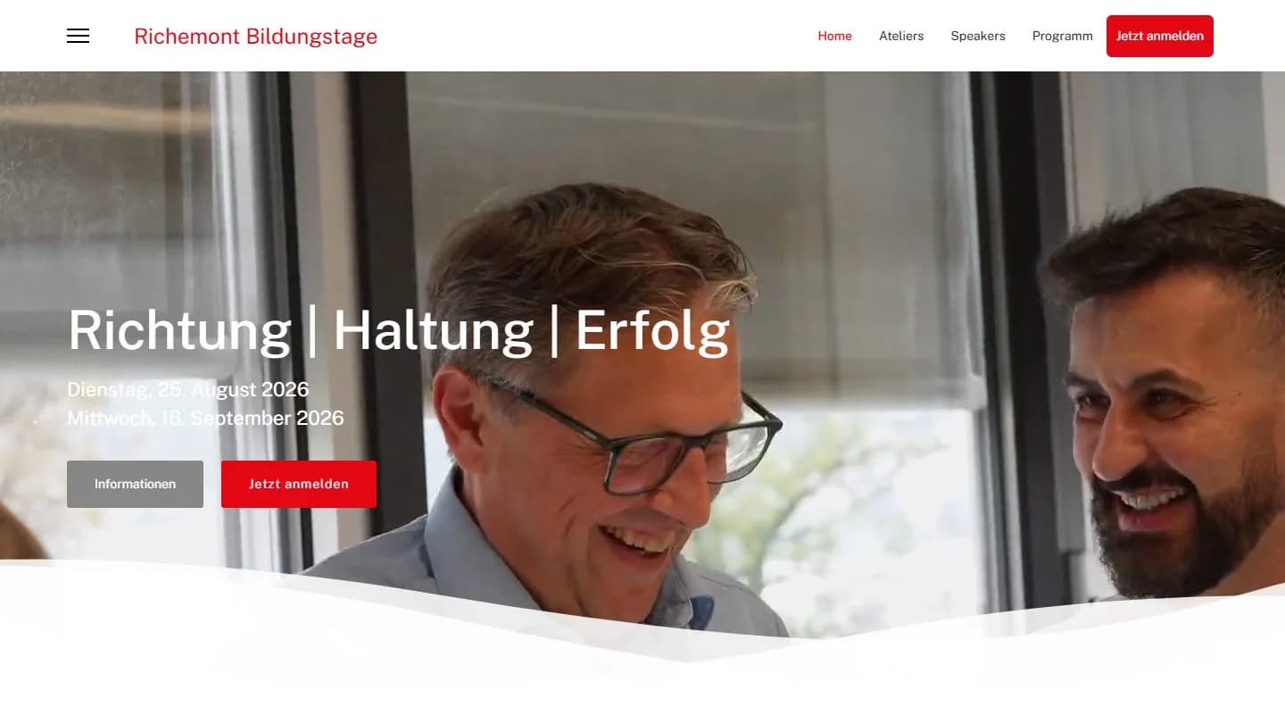Website der Richemont Bildungstage
